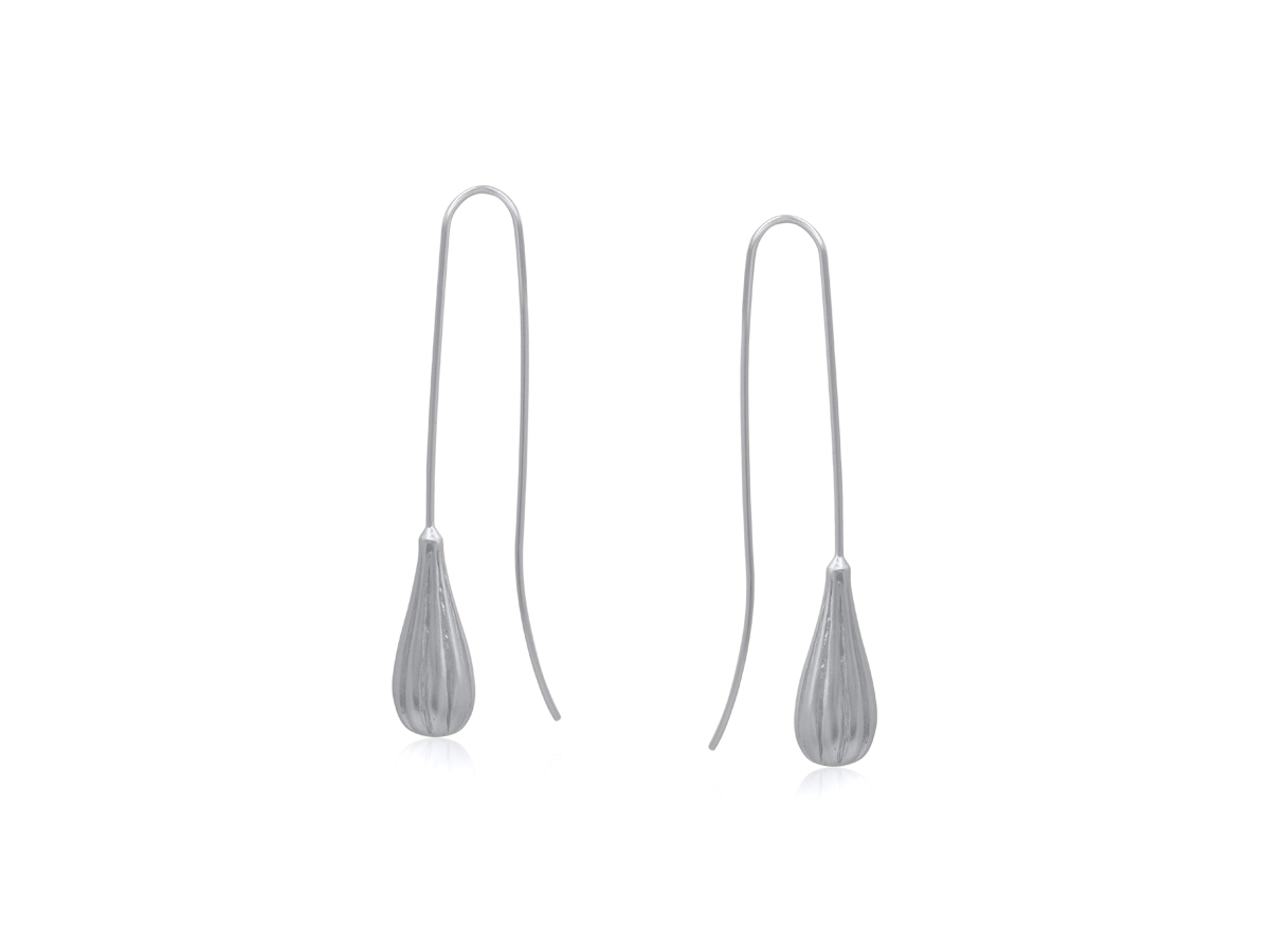 Picture of SILVER PERSEPHONE MATTE DROP EARRINGS