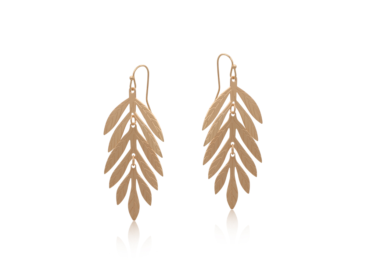 Picture of GOLD MANNONE MATTE LEAVES EARRINGS