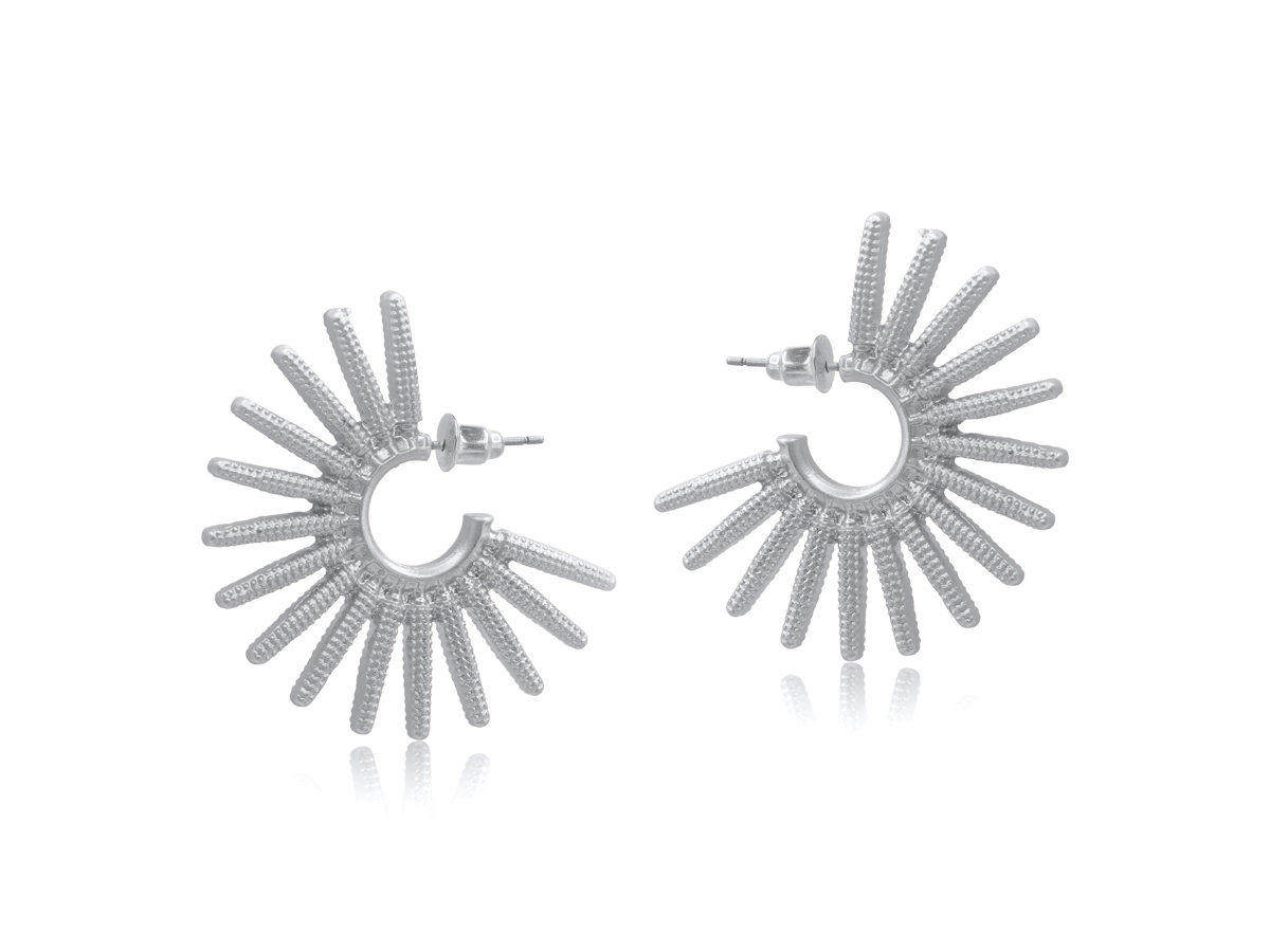 Picture of SILVER CATANIA MATTE SEED EARRINGS
