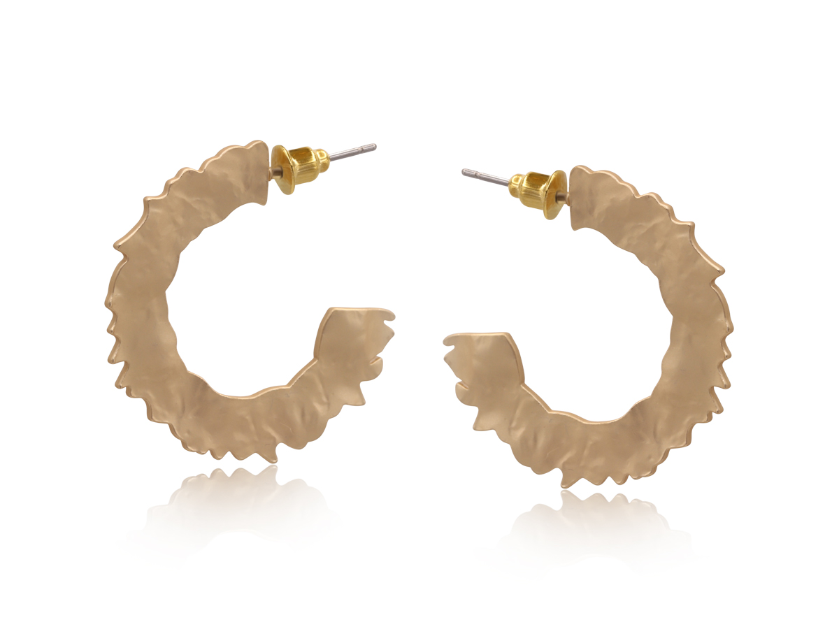Picture of GOLD GAYA ROUGH CUT MATTE METAL EARRINGS