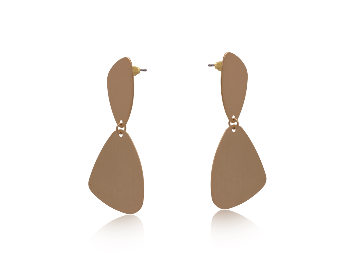 Picture of GOLD CHRISTA ROUGH CUT MATTE METAL EARRINGS