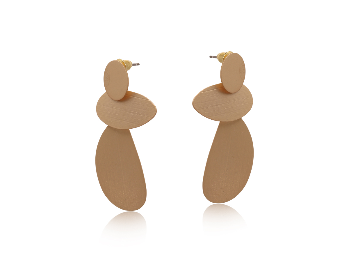 Picture of GOLD ANTONIA ROUGH CUT MATTE METAL EARRINGS