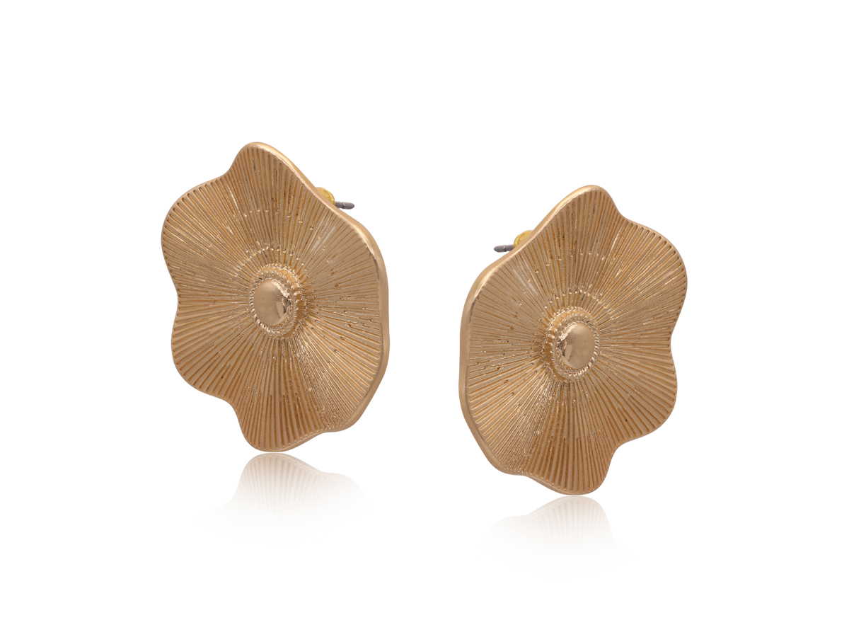 Picture of GOLD TOKYO FLORAL MATTE METAL EARRINGS