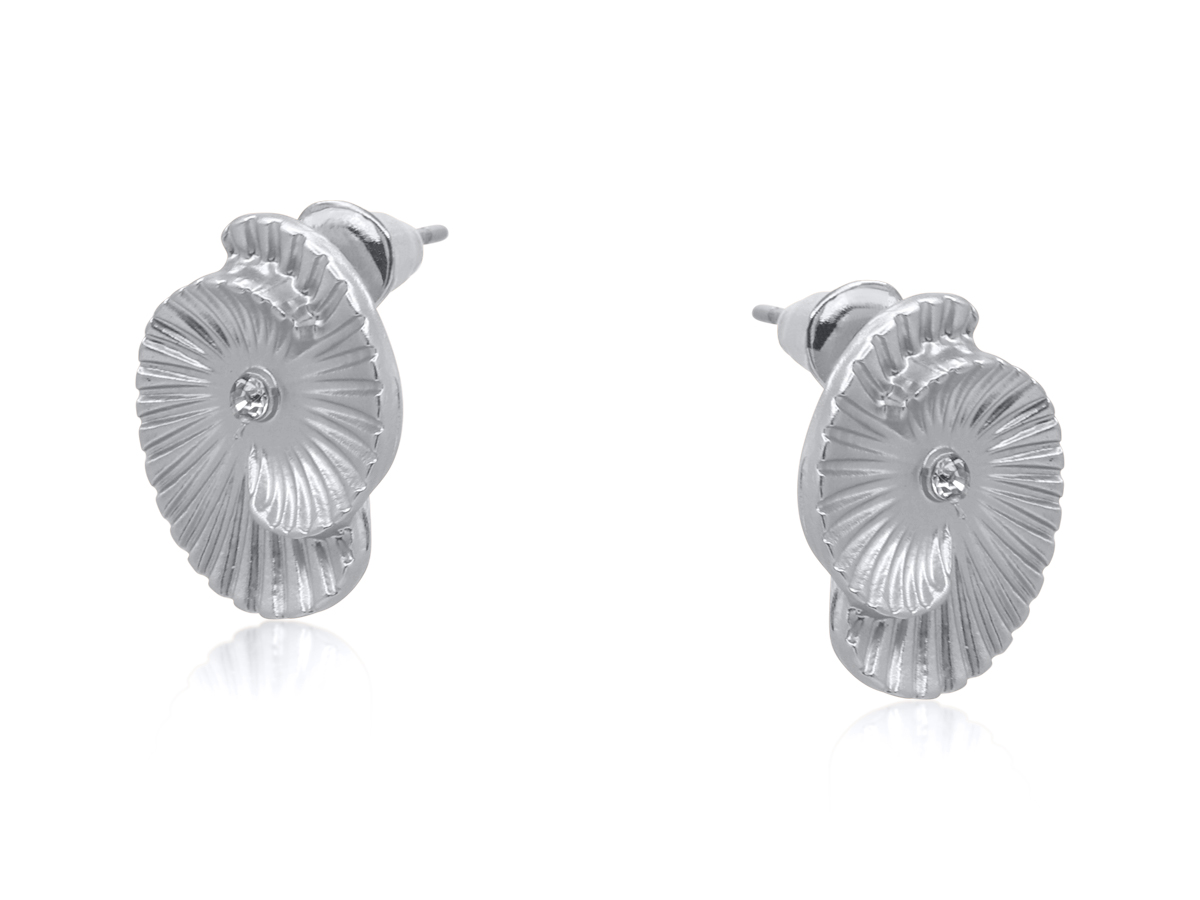 Picture of SILVER  ENDLESS MATTE METAL EARRINGS