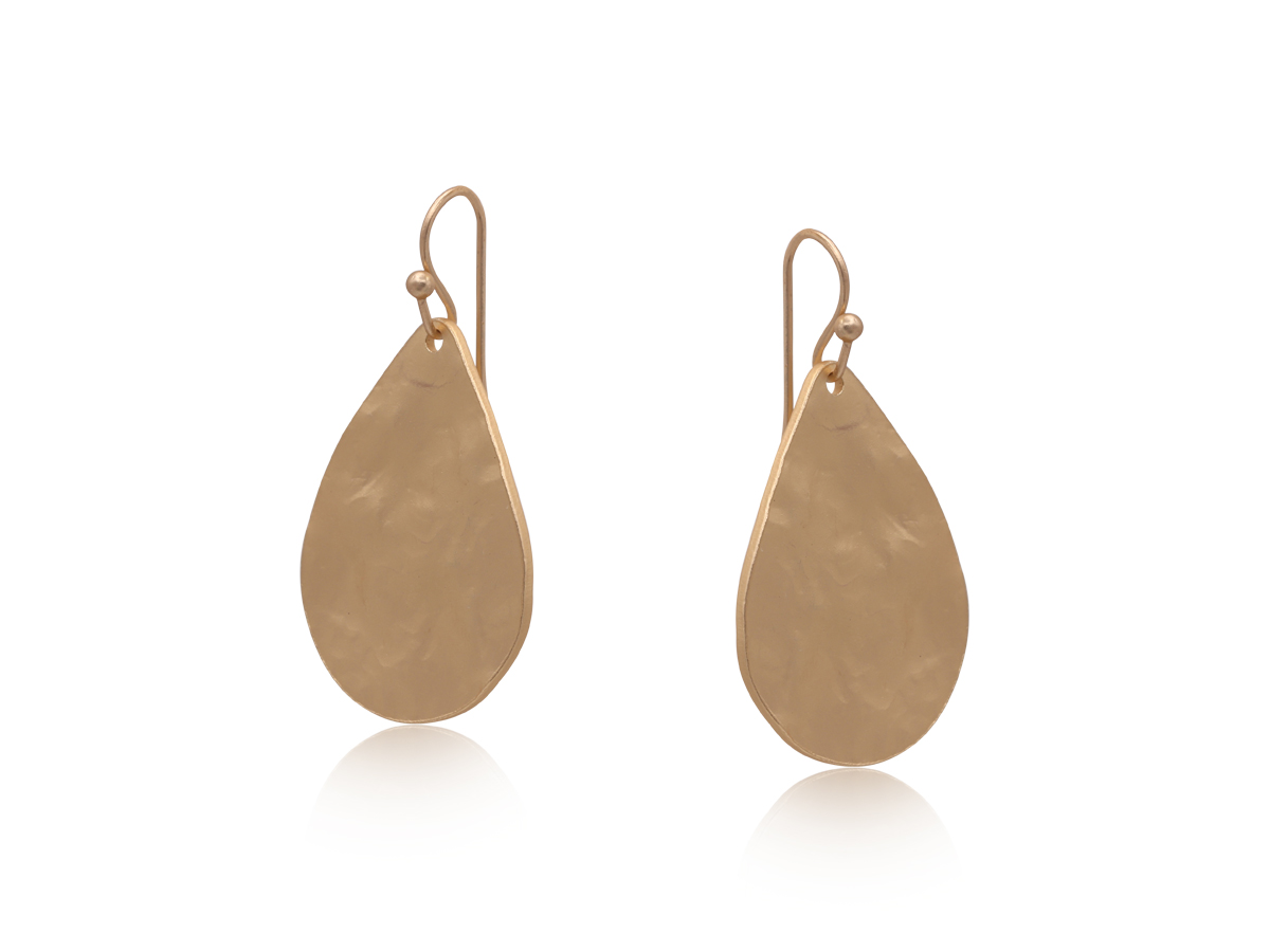 Picture of GOLD CHRISTA ROUGH CUT MATTE METAL EARRINGS