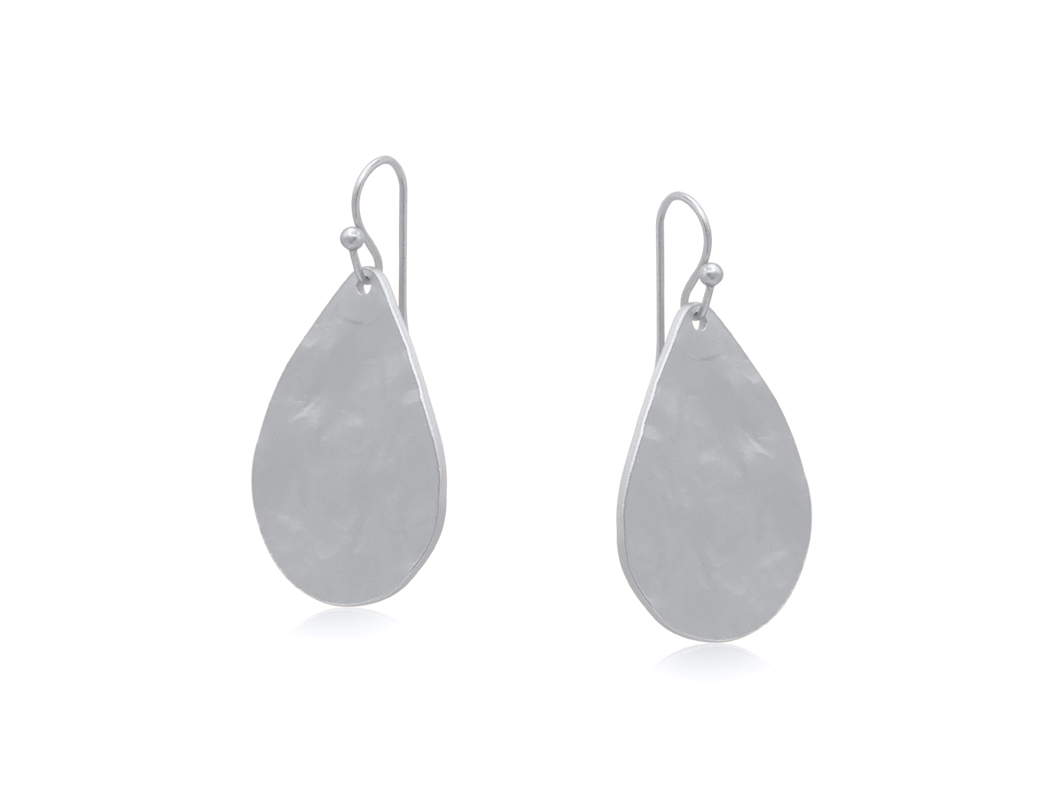 Picture of SILVER CHRISTA ROUGH CUT MATTE METAL EARRINGS