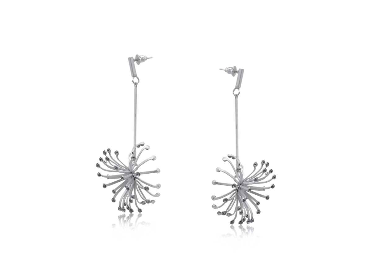 Picture of SILVER GOYA MATTE METAL EARRINGS