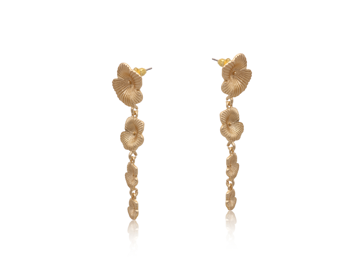 Picture of GOLD MALINCHE MATTE METAL EARRINGS