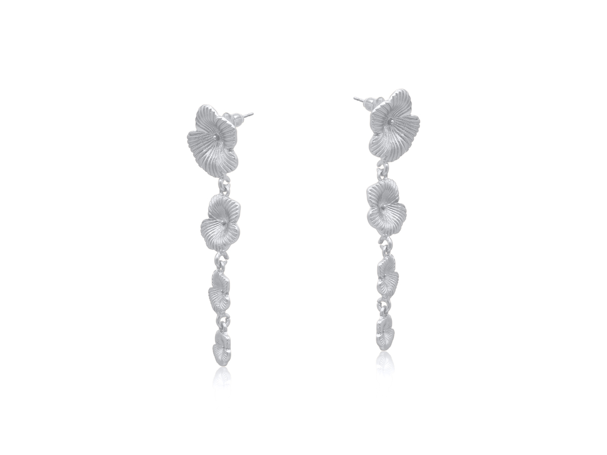 Picture of SILVER MALINCHE MATTE METAL EARRINGS