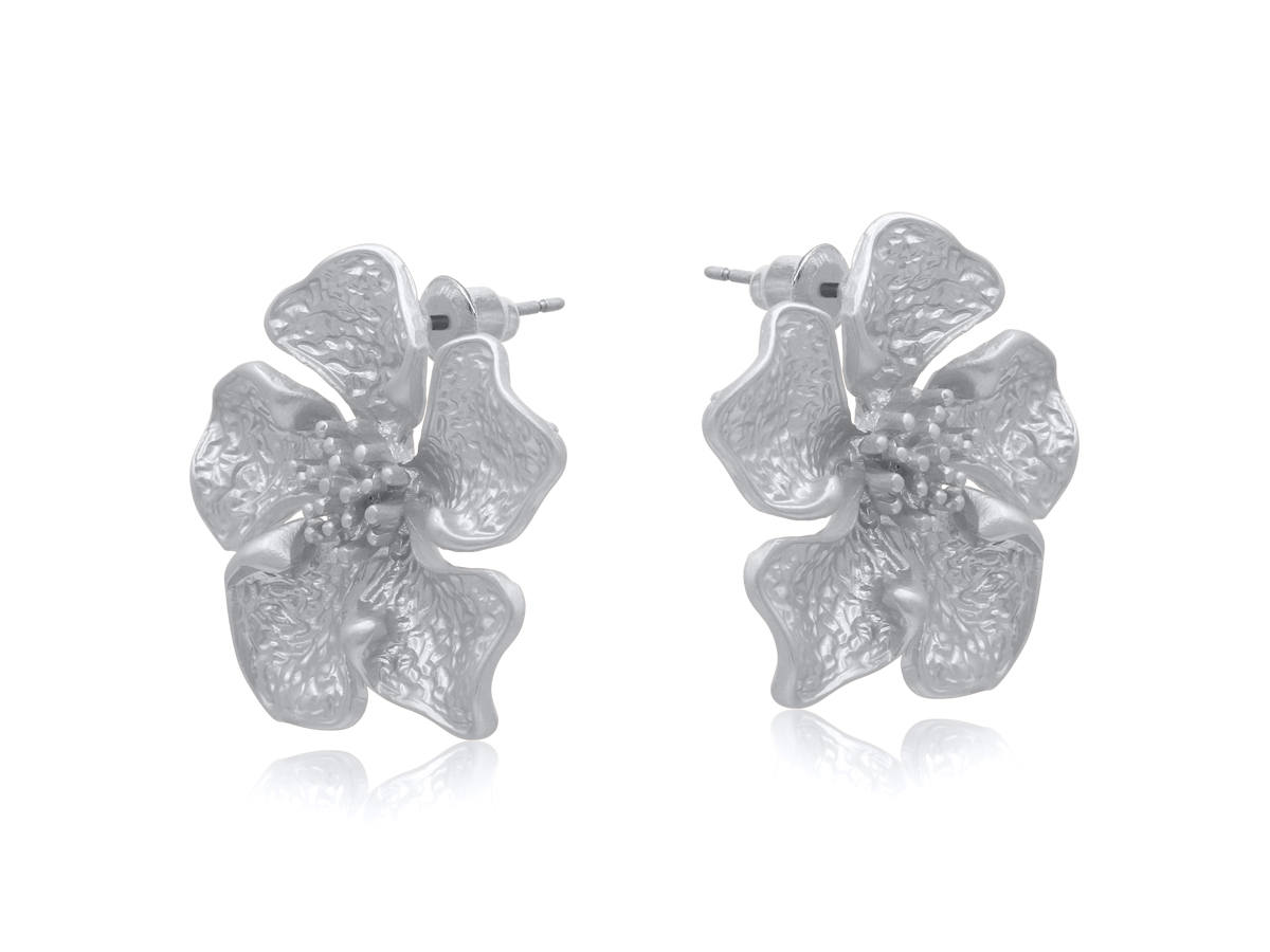 Picture of SILVER  LOLA MATTE METAL EARRINGS