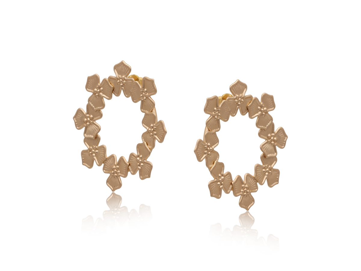 Picture of GOLD OPHELIA WREATH  MATTE METAL EARRINGS