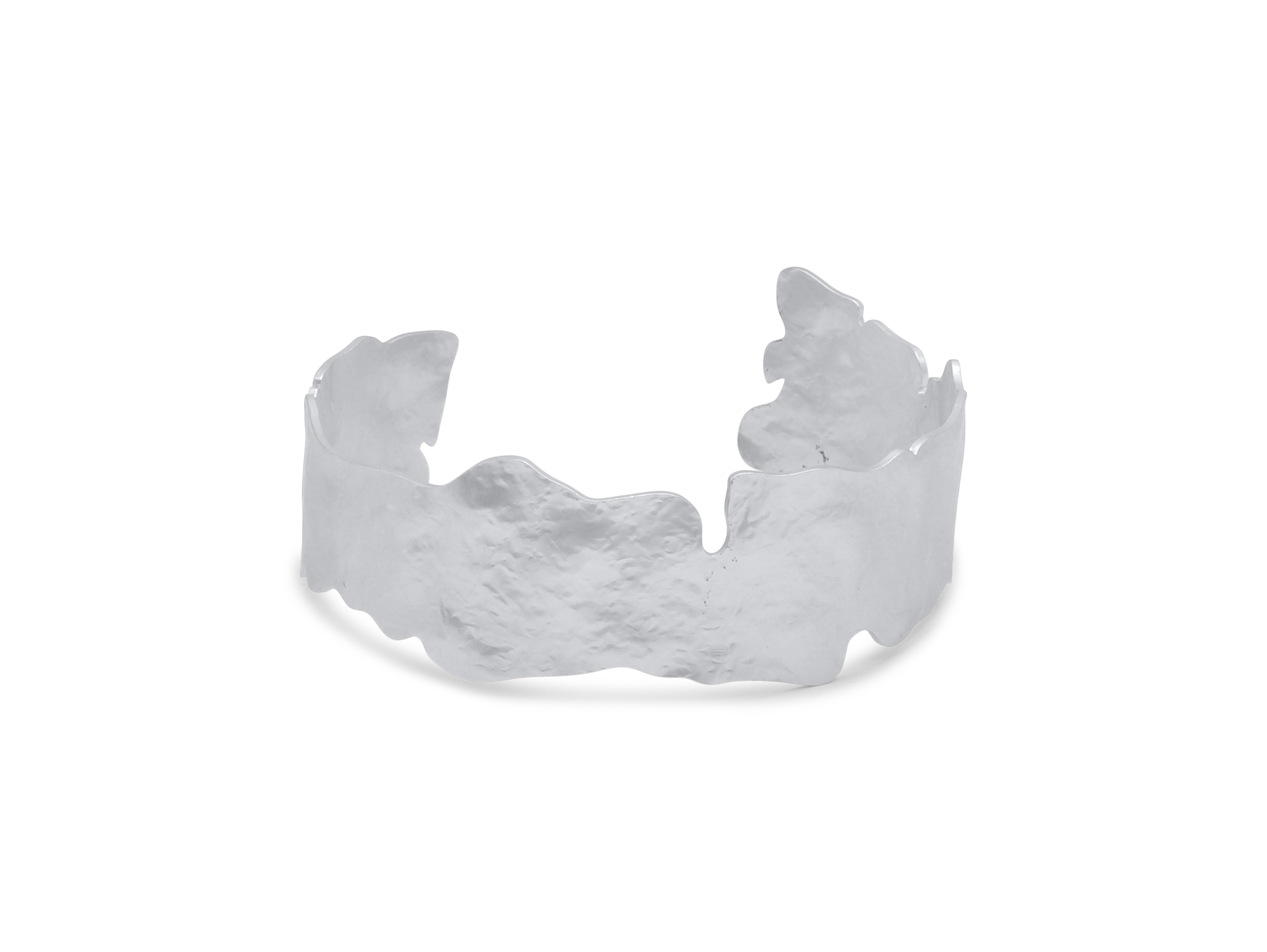 Picture of SILVER CHRISTA ROUGH CUT MATTE METAL CUFF BRACELET
