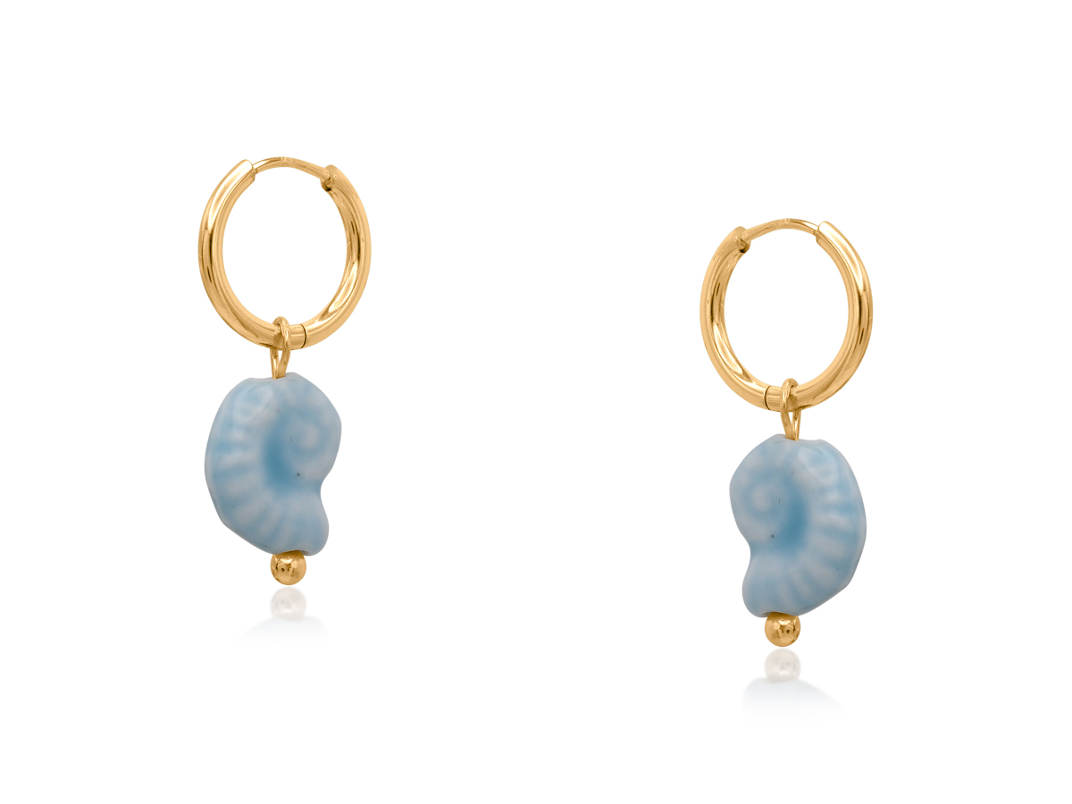 Picture of SHELL CERAMIC CHARM PETITE EARRINGS