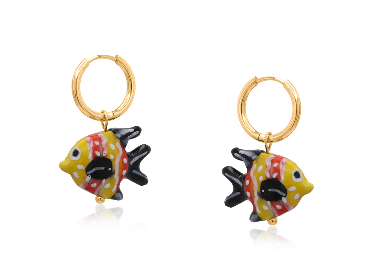Picture of FISH CERAMIC CHARM PETITE EARRINGS