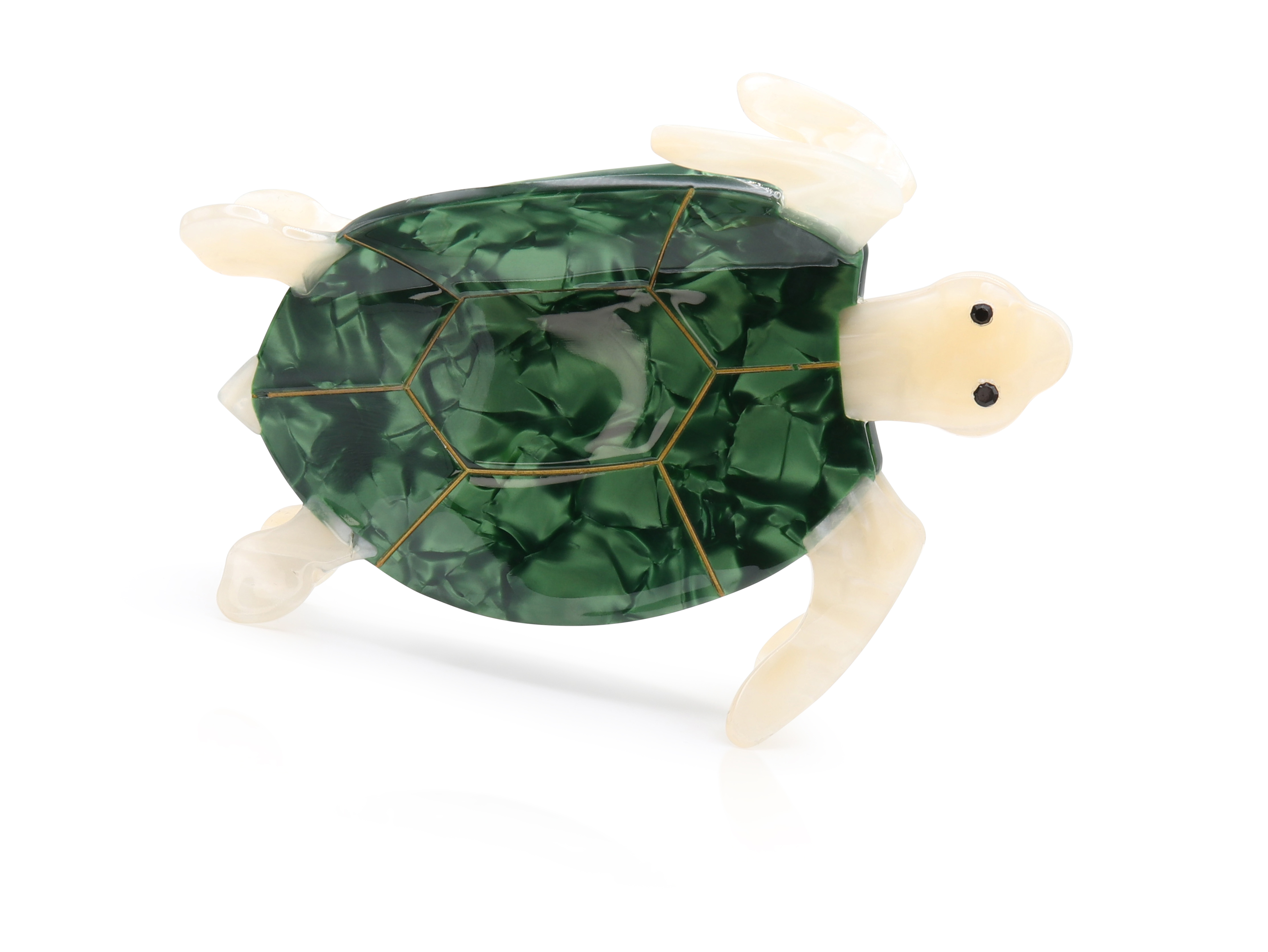 Picture of GREEN BEIGE SWIMMING TURTLE HAIRCLIP
