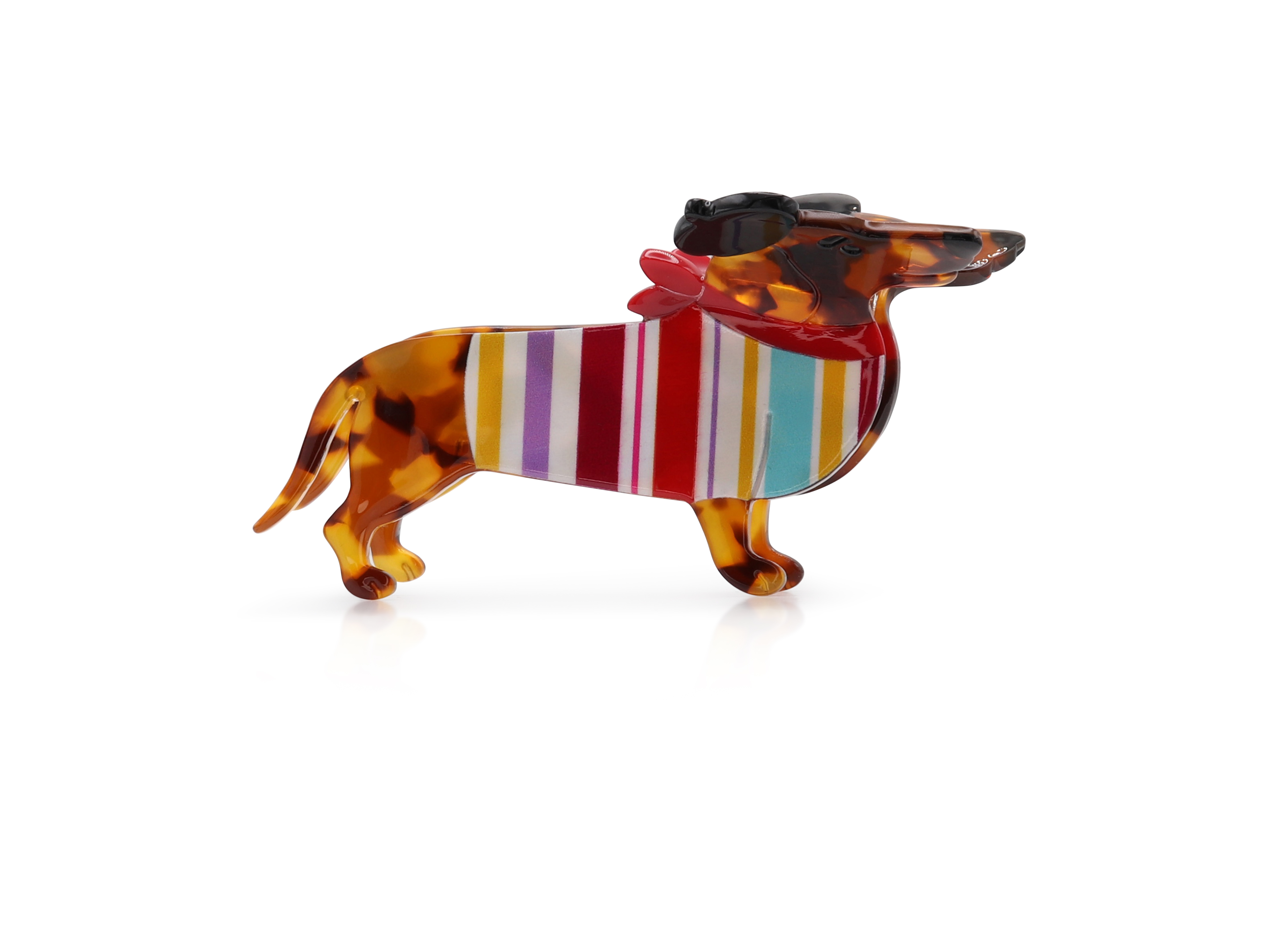 Picture of MULTI SAUSAGE DOG IN STRIPPED SHIRT HAIRCLIP
