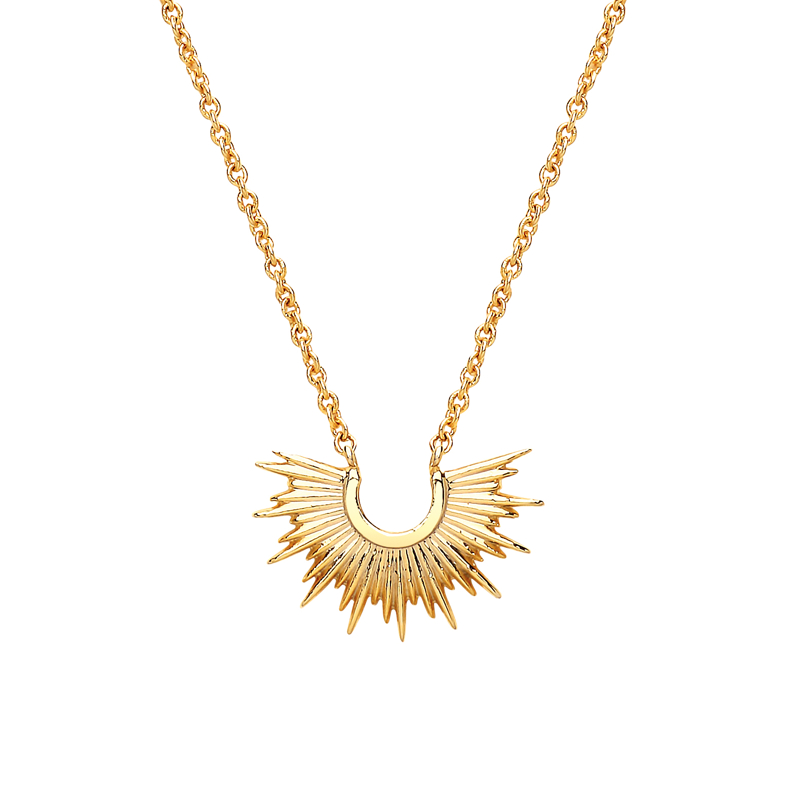 Picture of Half Sunburst Necklace - Gold Plated