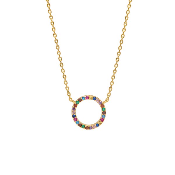 Picture of Multi Cz Circle Necklace - Gold Plated