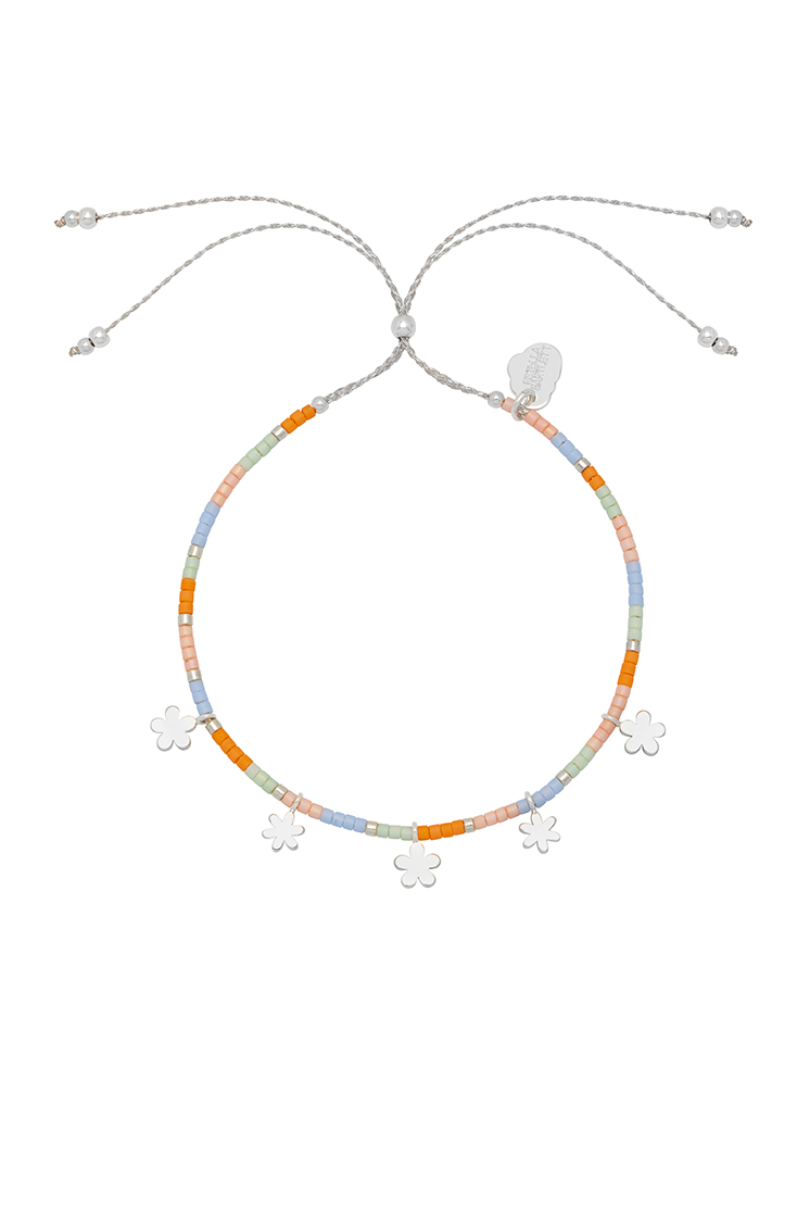 Picture of Ditsy Flower Miyuki Bracelet - Silver Plated