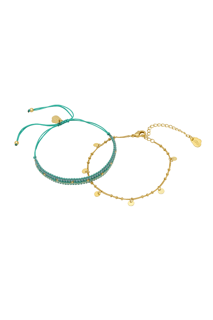 Picture of Gold Woven Beaded Duo - Gold Plated