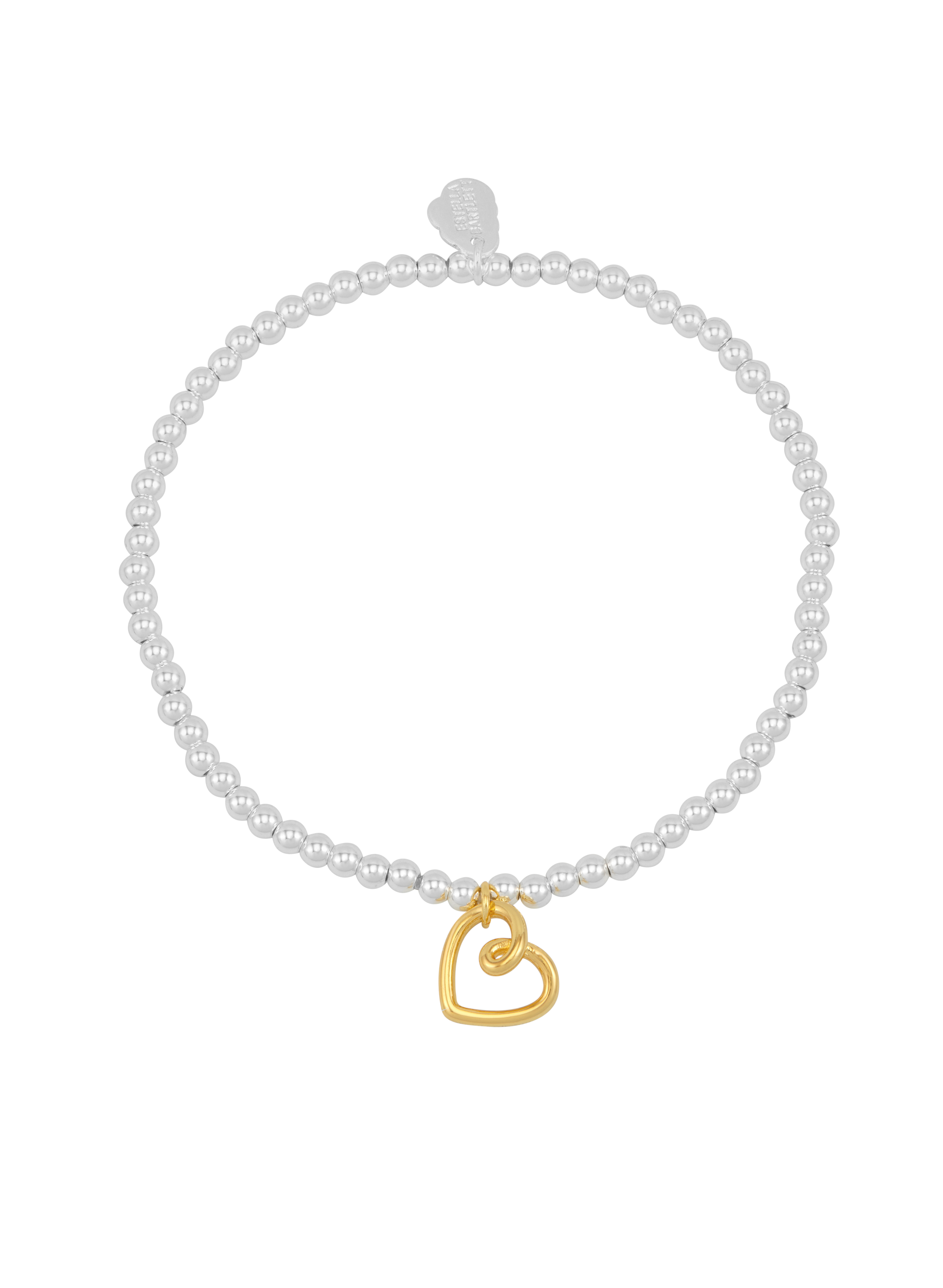 Picture of Double Beaded Heart Connector Bracelet - With Love