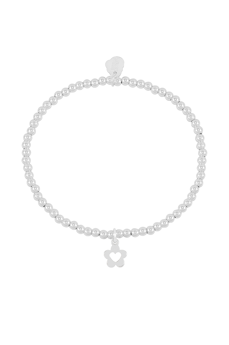 Picture of Flower And Heart Sienna Bracelet - Silver Plated