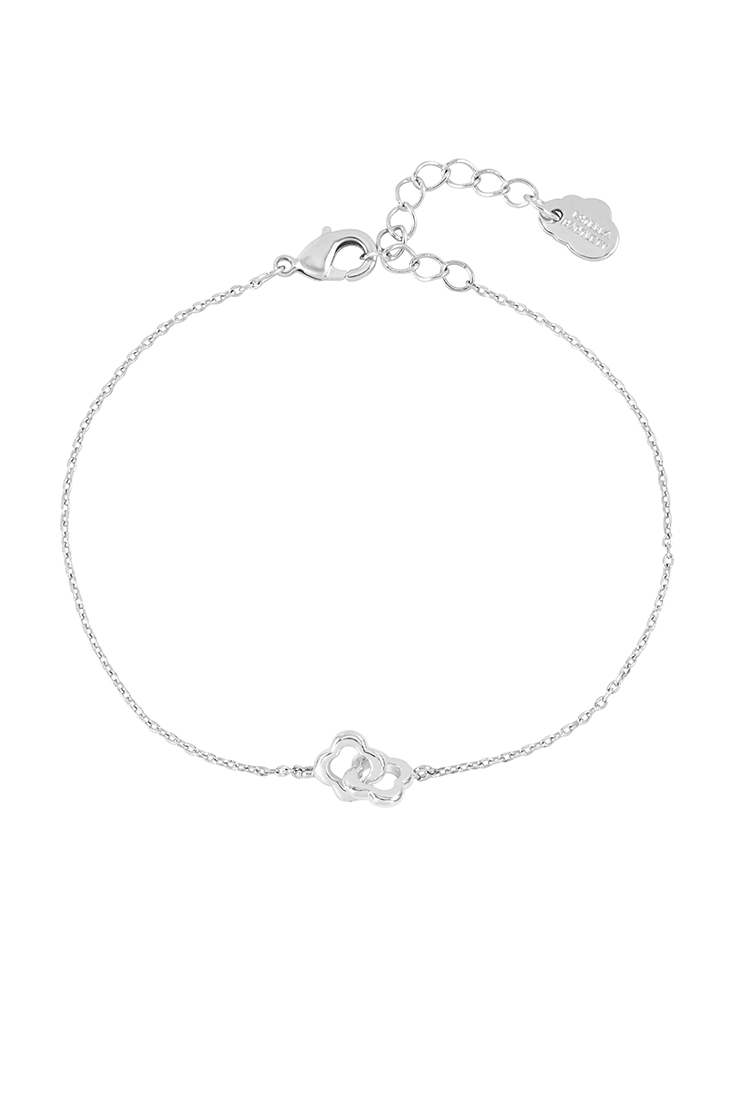 Picture of Silver Double Linked Flower Bracelet