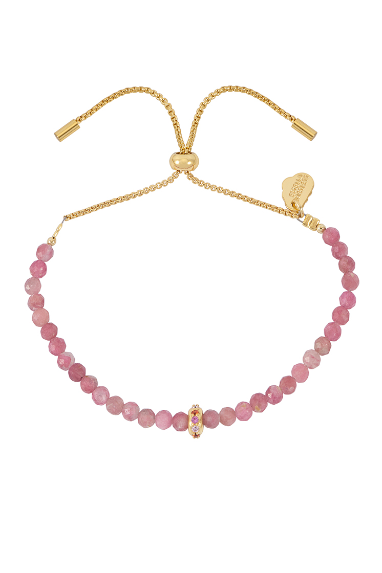 Picture of Pink Tourmaline Cz Disc Amelia Bracelet
