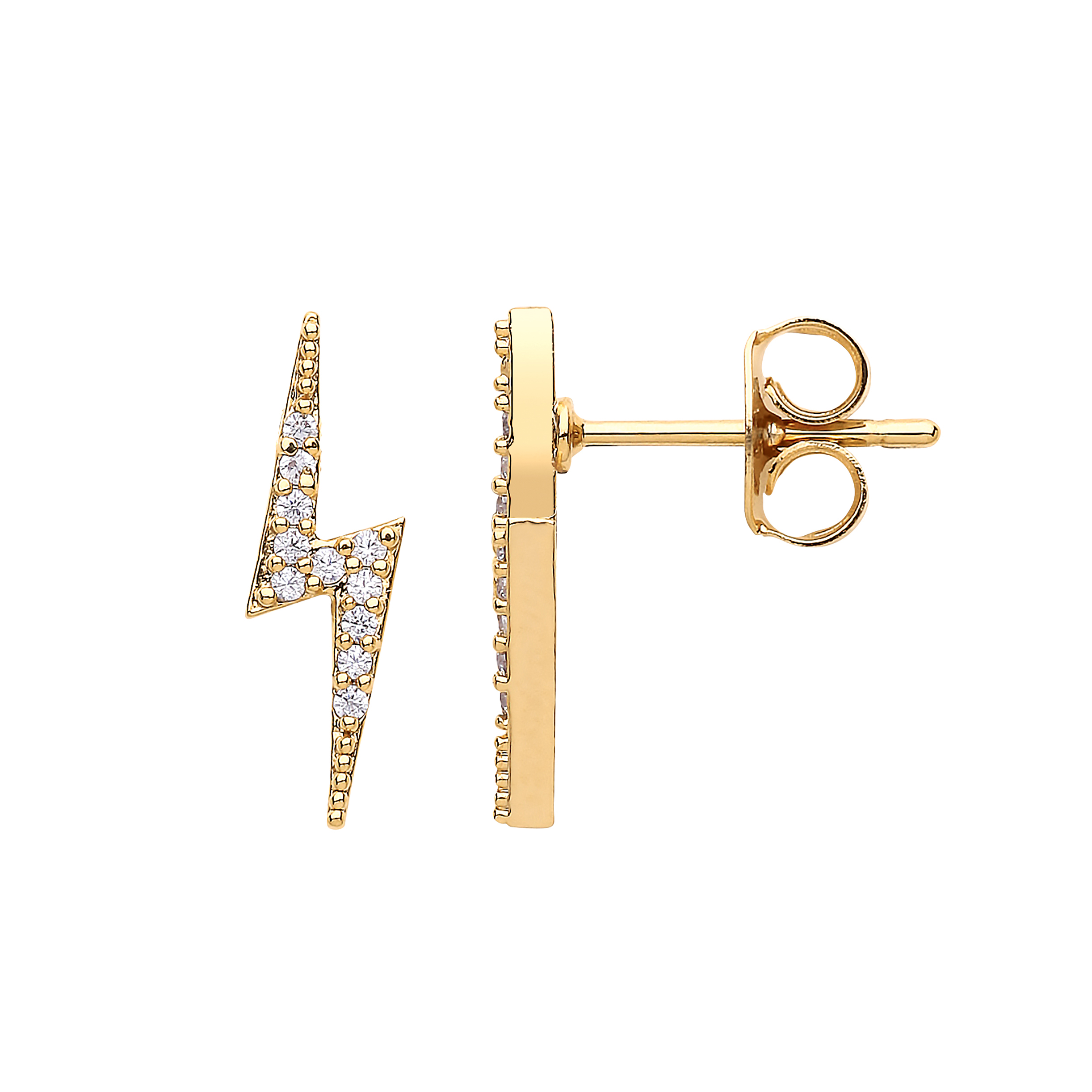 Picture of Lightning Bolt Cz Earrings - Gold Plated - Np