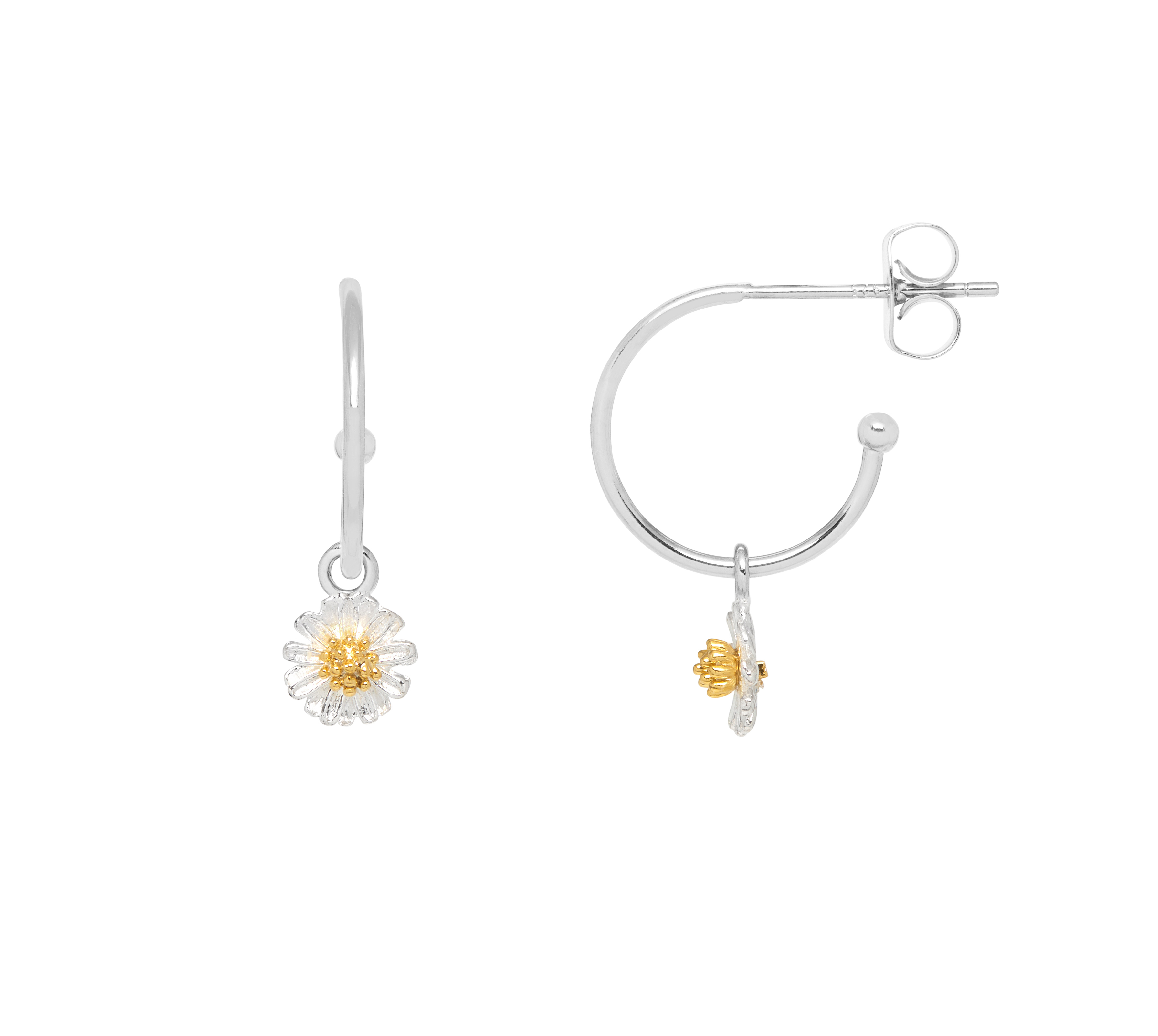 Picture of Mini Wildflower Hoop Drop Earrings