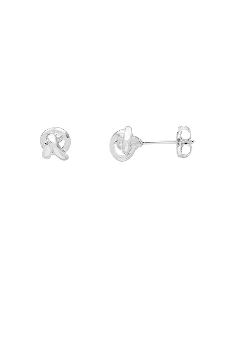 Picture of Knot Stud Earrings - Silver Plated