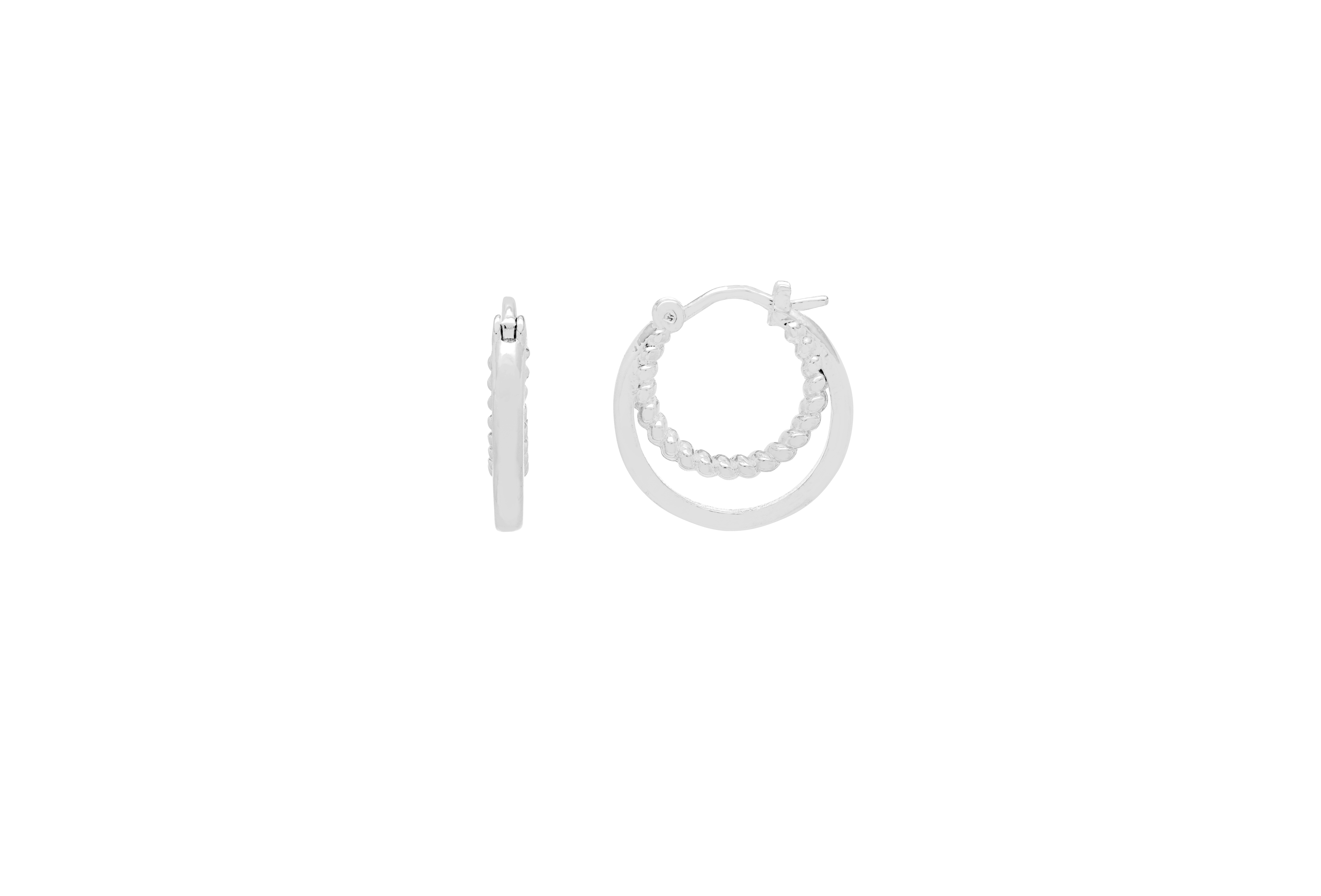 Picture of Double Twisted Hoop Earrings - Silver Plated