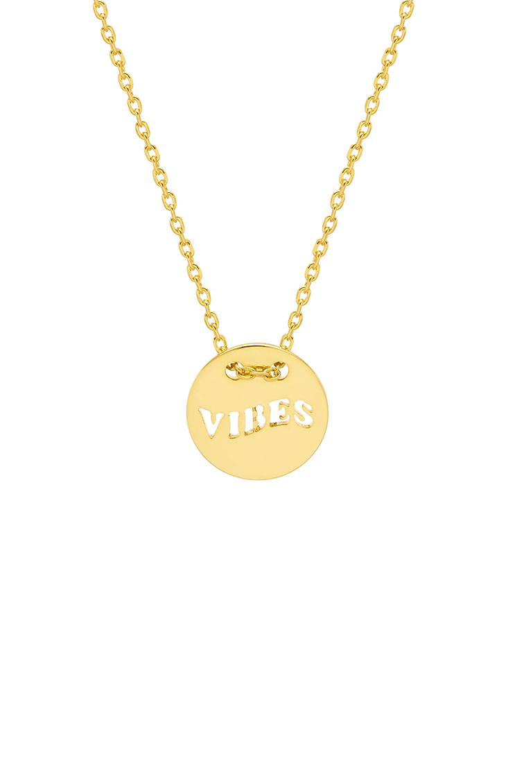 Picture of Vibes Cut Out Disc Necklace - Gold Plated