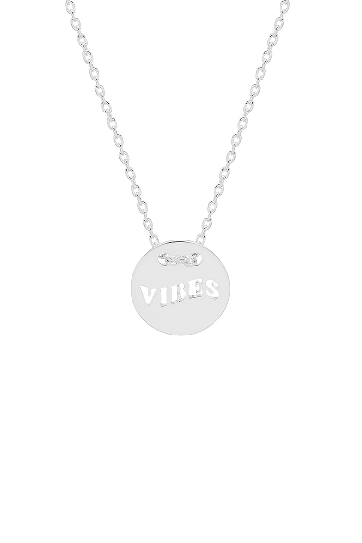 Picture of Vibes Cut Out Disc Necklace - Silver Plated