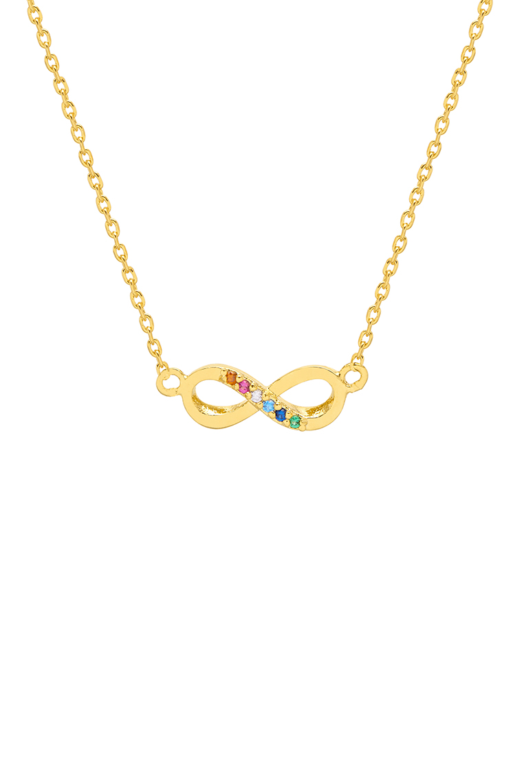 Picture of Multi Cz Infinity Necklace - Gold Plated