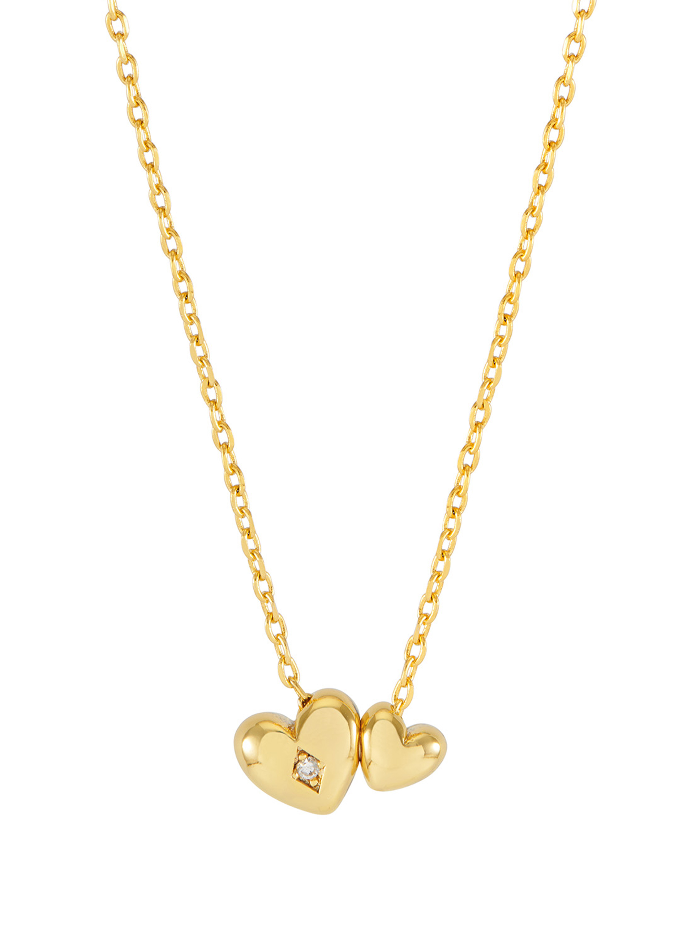 Picture of Double Heart and CZ Necklace
