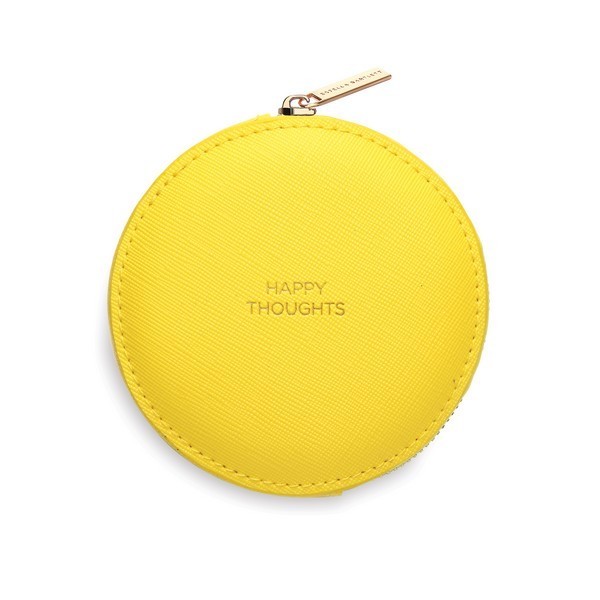Picture of Circle Coin Purse - Yellow - Saffiano