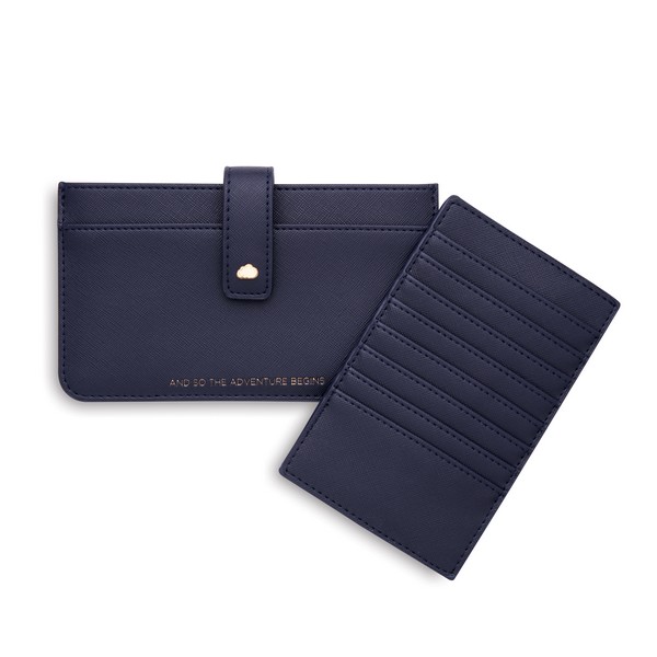 Picture of Travel Document Wallet - Navy - Saffiano