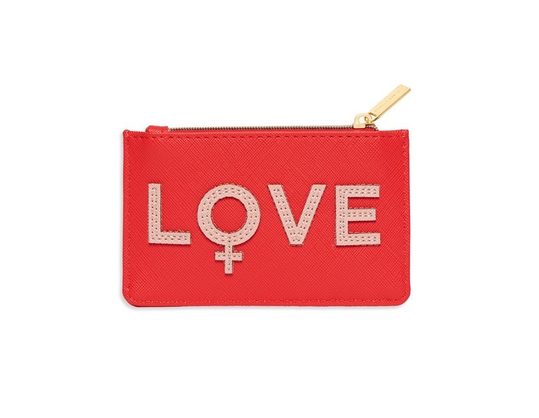 Picture of Card Purse - Coral With Blush Applique - Love