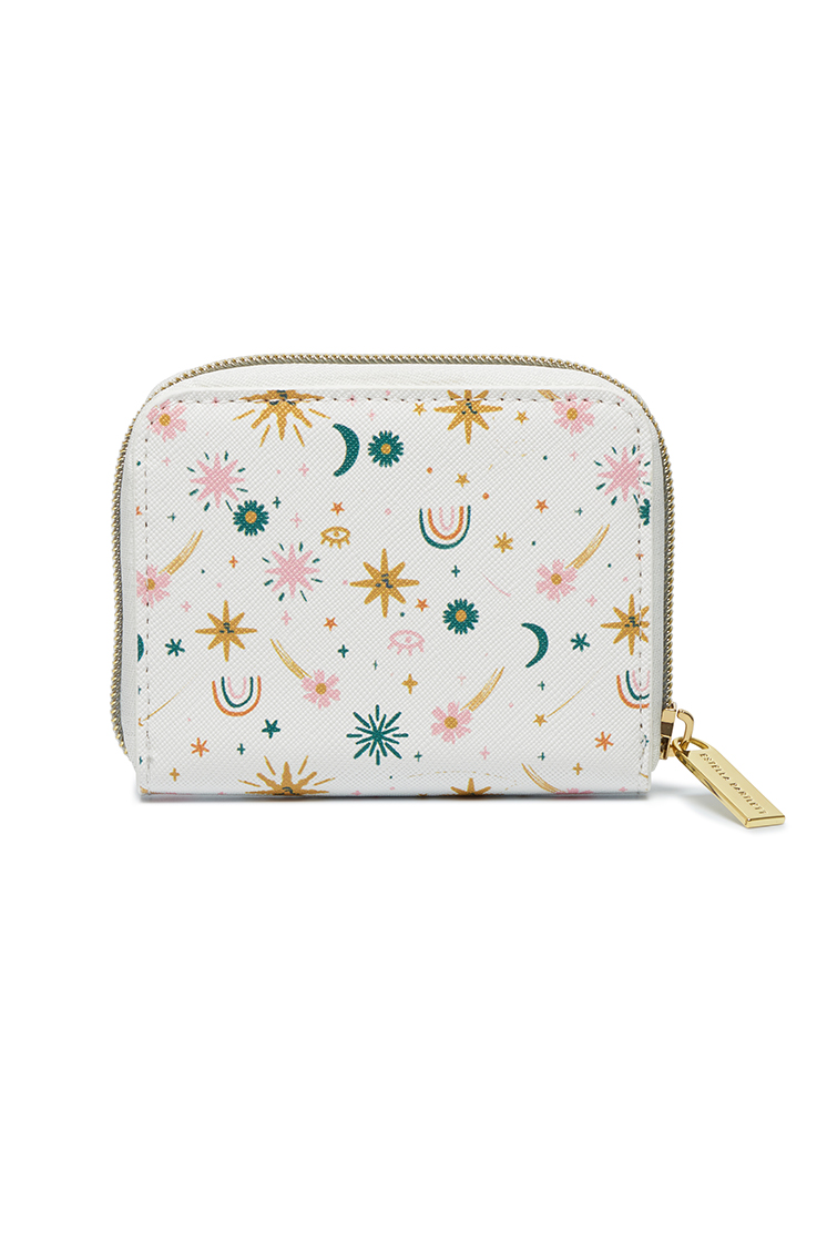 Picture of Charly Clements Cream Print Zip Around Purse