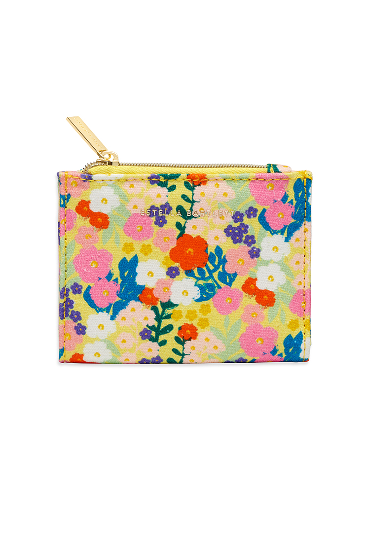 Picture of Folded Wallet - Yellow Floral Print Cotton Canvas