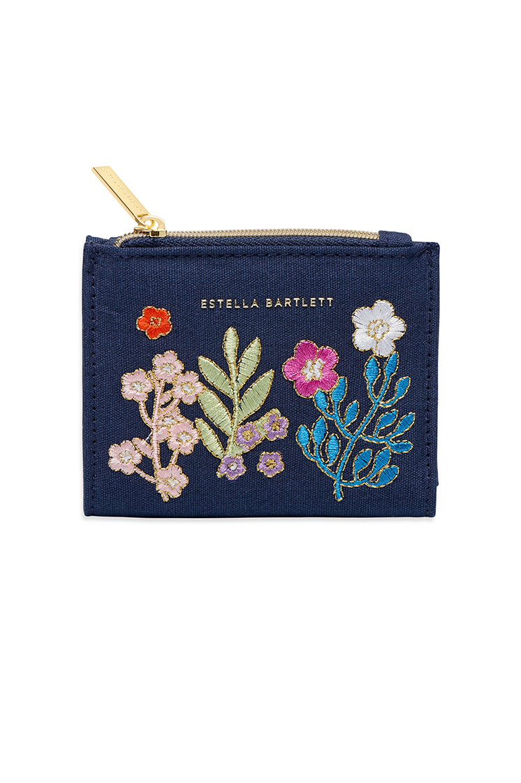 Picture of Folded Wallet - Navy Embroidered